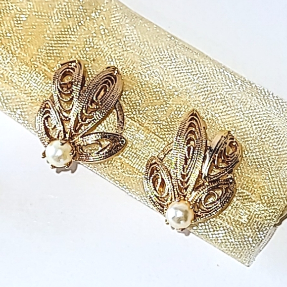 TIGER'S EYE FILIGREE OWL BROOCH with GENUINE PEARL - BONUS EARRINGS - Picture 3 of 8